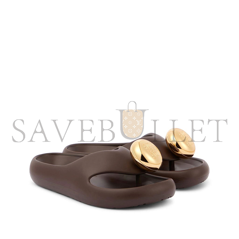 LOEWE X PAULA'S IBIZA FOAM BUBBLE SLIDES IN BROWN 
